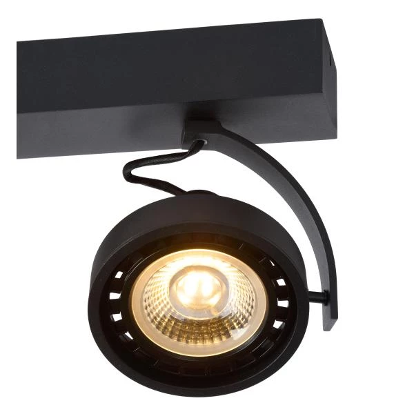 Lucide DORIAN - Spot plafond - LED Dim to warm - GU10 - 3x12W 2200K/3000K - Noir - détail 1